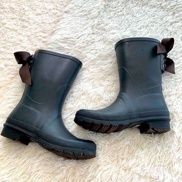 Lemon Rubber Boots With Cute Bow 
